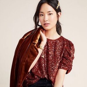Anthropologie sequin top